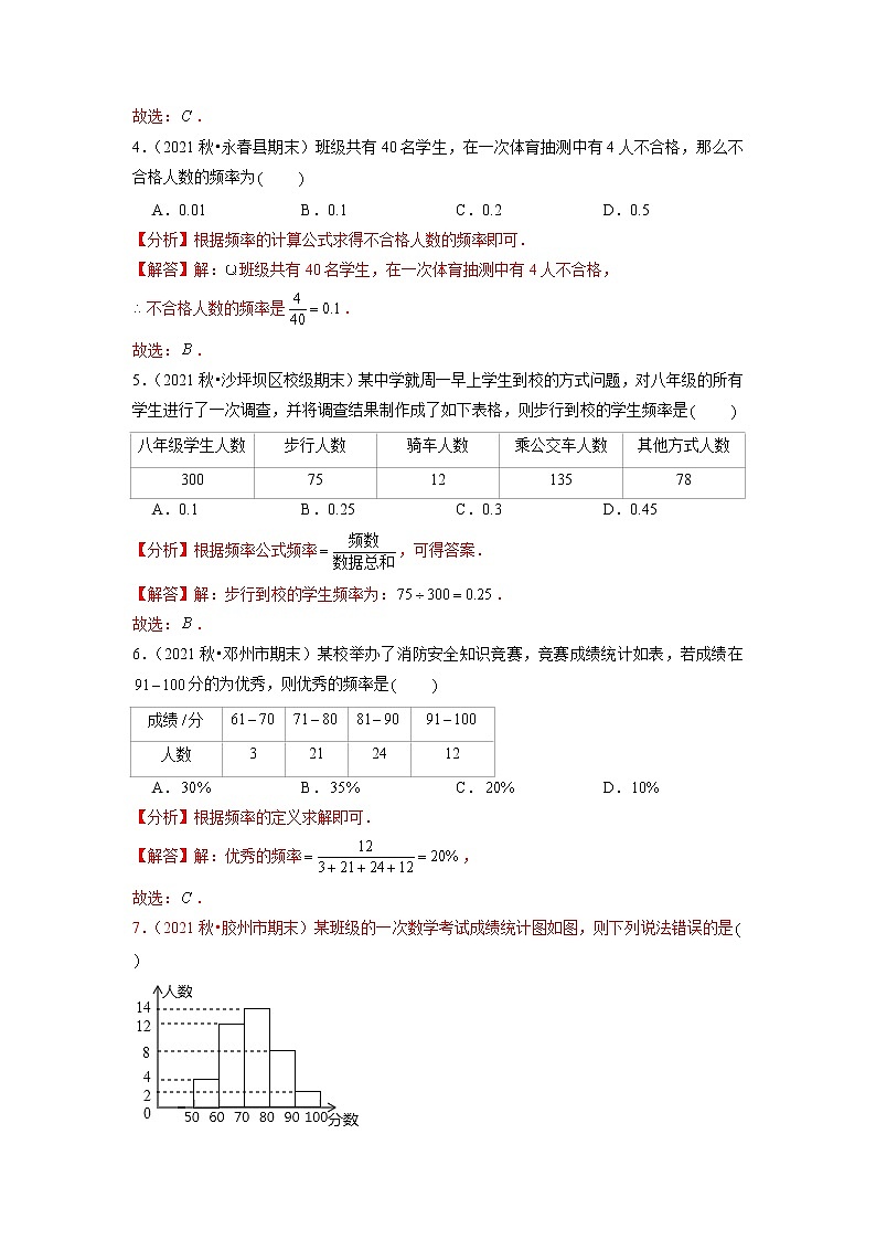 专题20.1数据的频数分布(原卷+解析版)02
