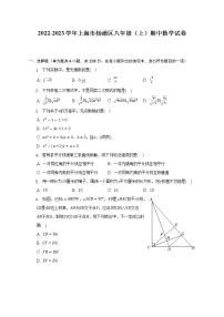 2022-2023学年上海市杨浦区八年级（上）期中数学试卷（含解析）