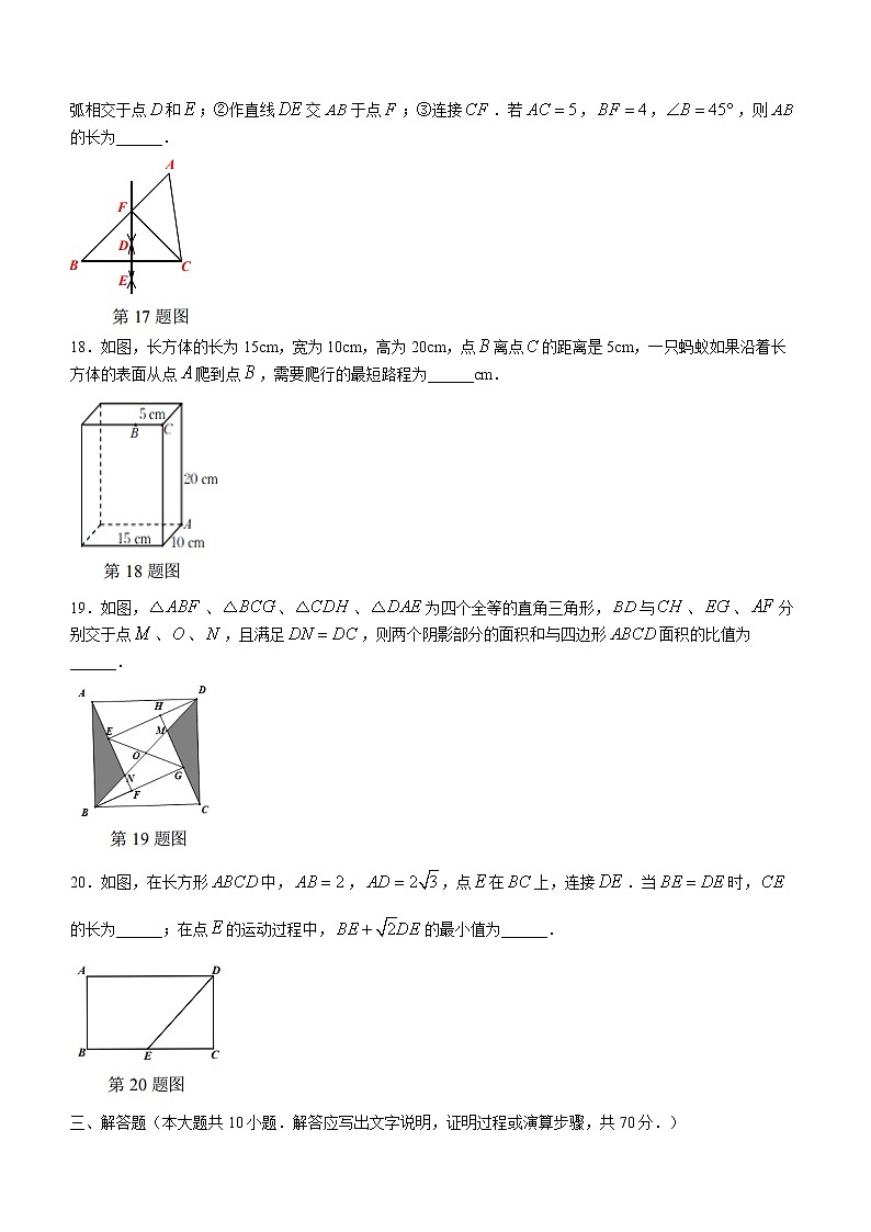四川省成都市锦江区成都嘉祥外国语学校2022-2023学年八年级上学期期中数学试题(含答案)第3页