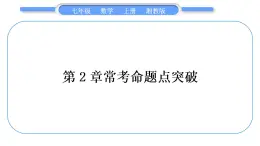 湘教版七年级数学上第2章代数式第2章常考命题点突破习题课件