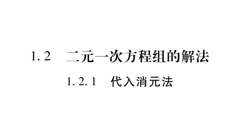 湘教版七年级数学下第1章二元一次方程组1.2 二元一次方程组的解法1代入消元法习题课件01