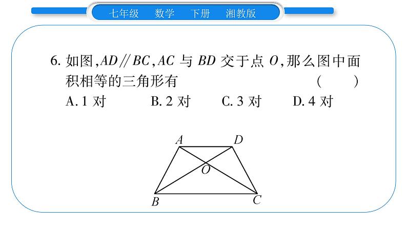湘教版七年级数学下周周练(九)(4.5~4.6)习题课件07
