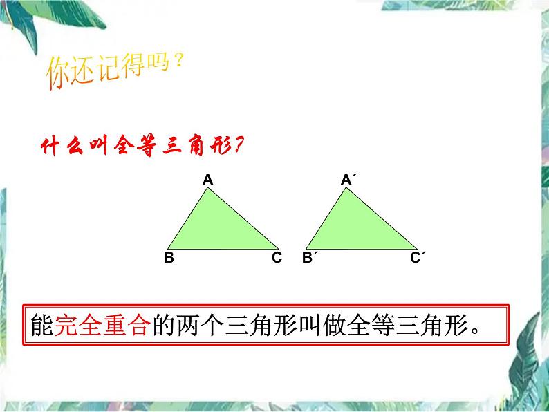 人教版 数学八年级上册第十二章全等三角形复习课件第2页