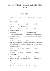 2022-2023学年浙江省宁波市北仑区七年级(上)期中数学试卷(含解析)