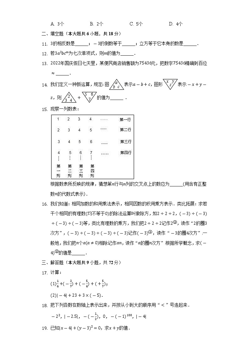 2022-2023学年湖北省十堰市房县七年级(上)期中数学试卷(含解析)第2页