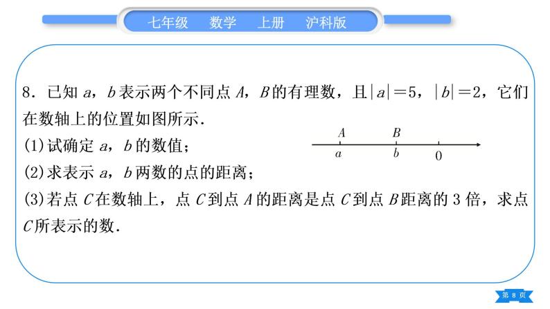 沪科版七年级数学上第1章有理数章末复习与提升习题课件08