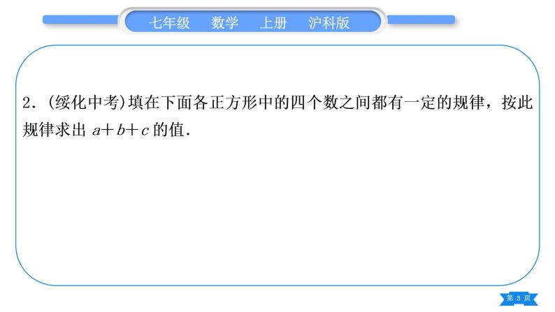 沪科版七年级数学上第2章整式加减2.2整式加减知能素养小专题(二)探究与表达规律习题课件03