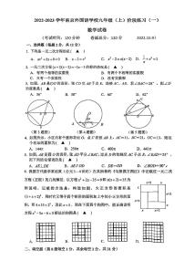 江苏省南京外国语学校2022-2023学年九年级上学期阶段练习(一)数学试卷