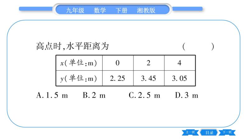 湘教版九年级数学下专项基本功训练(五)二次函数与实际问题(二)习题课件04