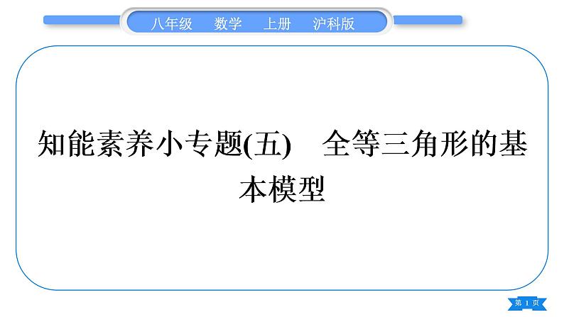 沪科版八年级数学上第14章全等三角形知能素养小专题(五)全等三角形的基本模型(习题课件)01