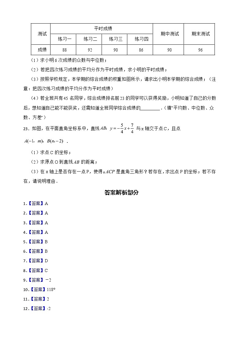 云南省文山州马关县2022年八年级上学期期末考试数学试题及答案第3页