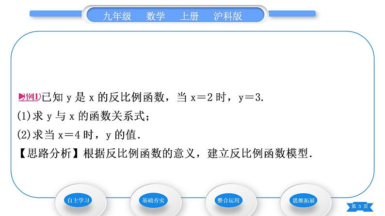 沪科版九年级数学上第21章二次函数与反比例函数21.5反比例函数第1课时反比例函数习题课件第3页