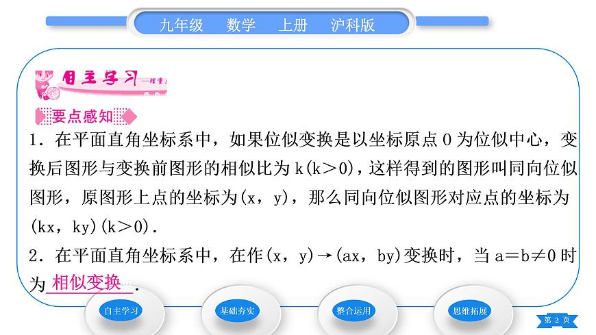 滬科版九年級(jí)數(shù)學(xué)上第22章相似形22.4圖形的位似變換第2課時(shí)平面直角坐標(biāo)系中圖形的位似變換習(xí)題課件第2頁