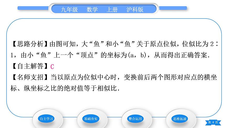滬科版九年級(jí)數(shù)學(xué)上第22章相似形22.4圖形的位似變換第2課時(shí)平面直角坐標(biāo)系中圖形的位似變換習(xí)題課件第4頁