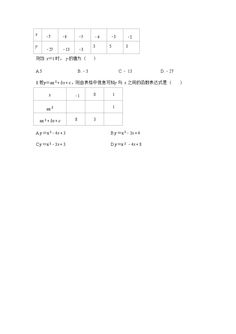 1.3《不共线三点确定二次函数表达式》同步练习(含答案)第2页