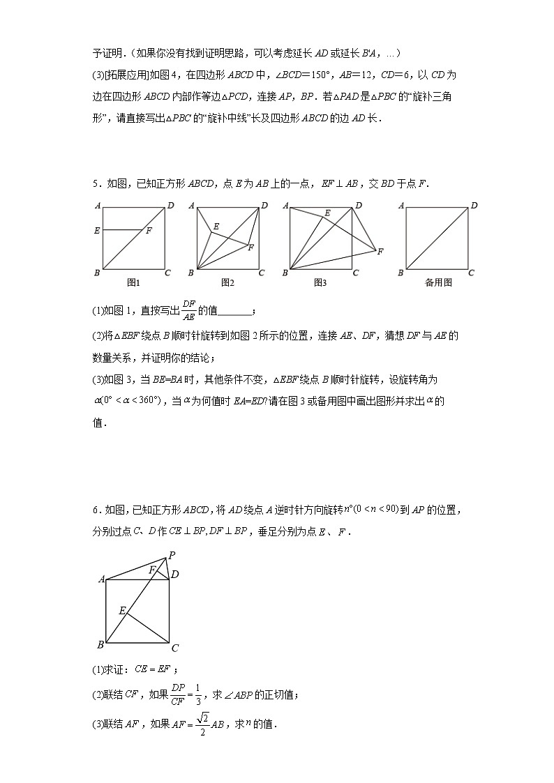 2023年九年级中考数学复习:几何探究压轴题(角度问题)03