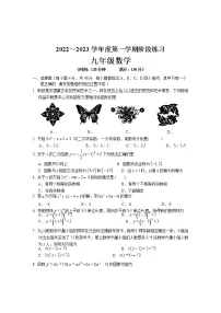 安徽省部分市县2022-2023学年九年级上学期期中考试数学试题(含答案)