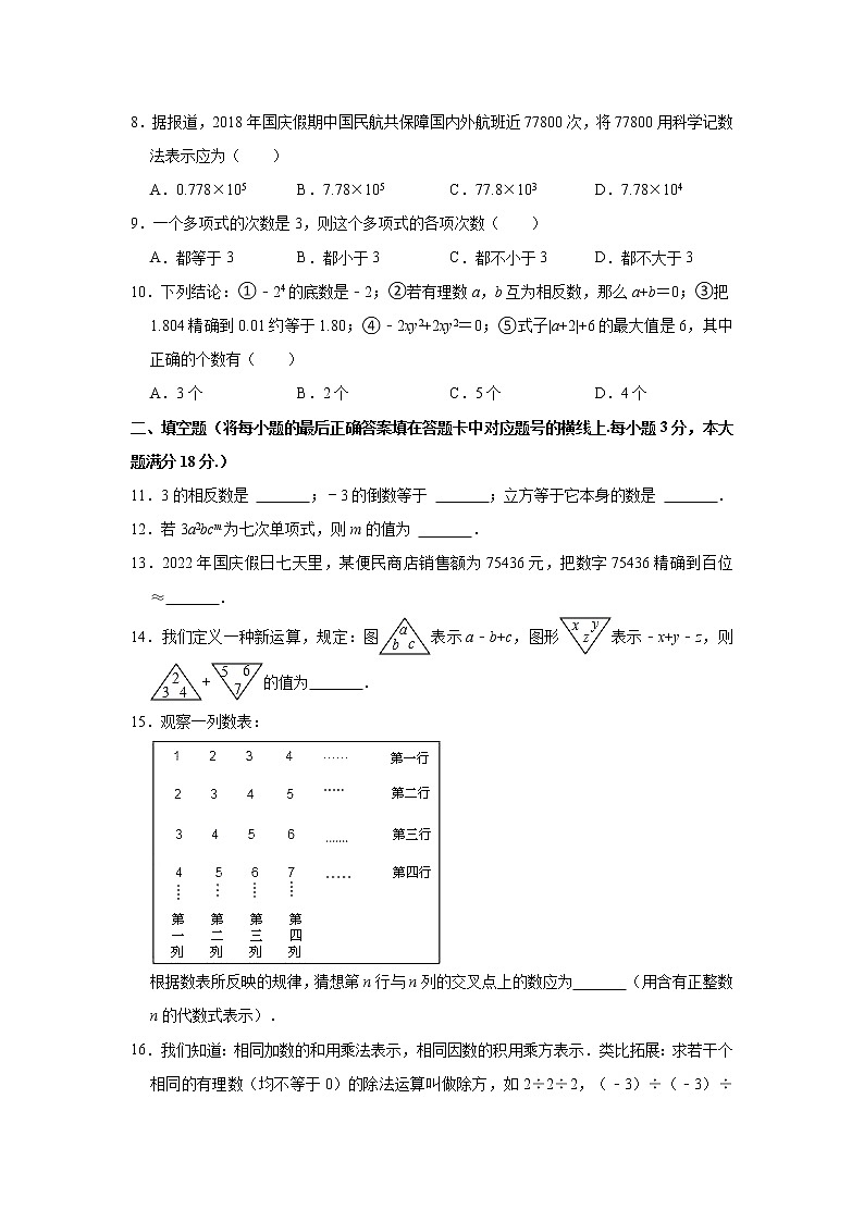 湖北省十堰市房县2022-2023学年七年级(上)期中数学试卷(解析版)第2页