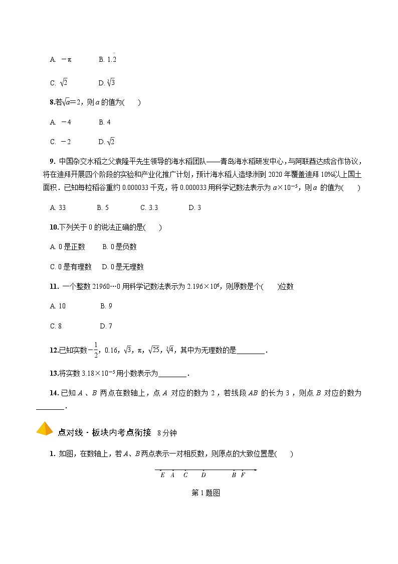 2023年中考数学一轮复习 数与式专题 《第一节 实数的相关》分层专练(通用版)第2页