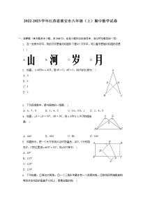 2022-2023学年江苏省淮安市八年级（上）期中数学试卷（含解析）