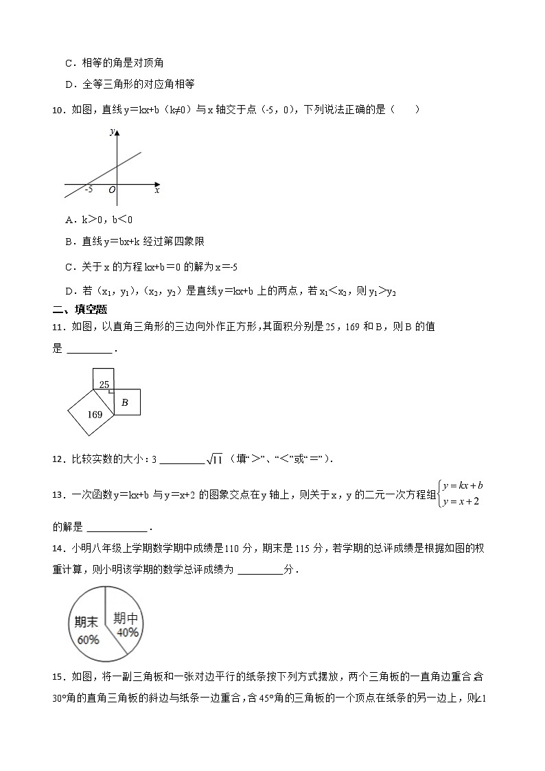 广东省佛山市南海区2022年八年级上学期期末数学试题及答案第2页