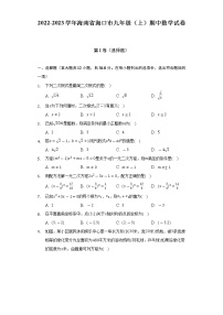 2022-2023学年海南省海口市九年级（上）期中数学试卷（含解析）