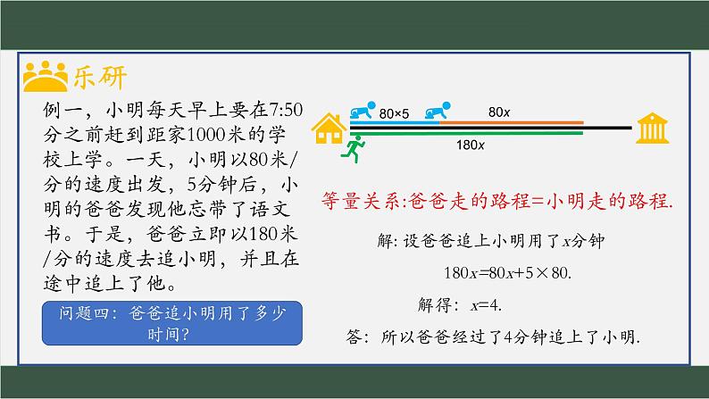 5.6应用一元一次方程——追赶小明 课件 2022—2023学年北师大版数学七年级上册05