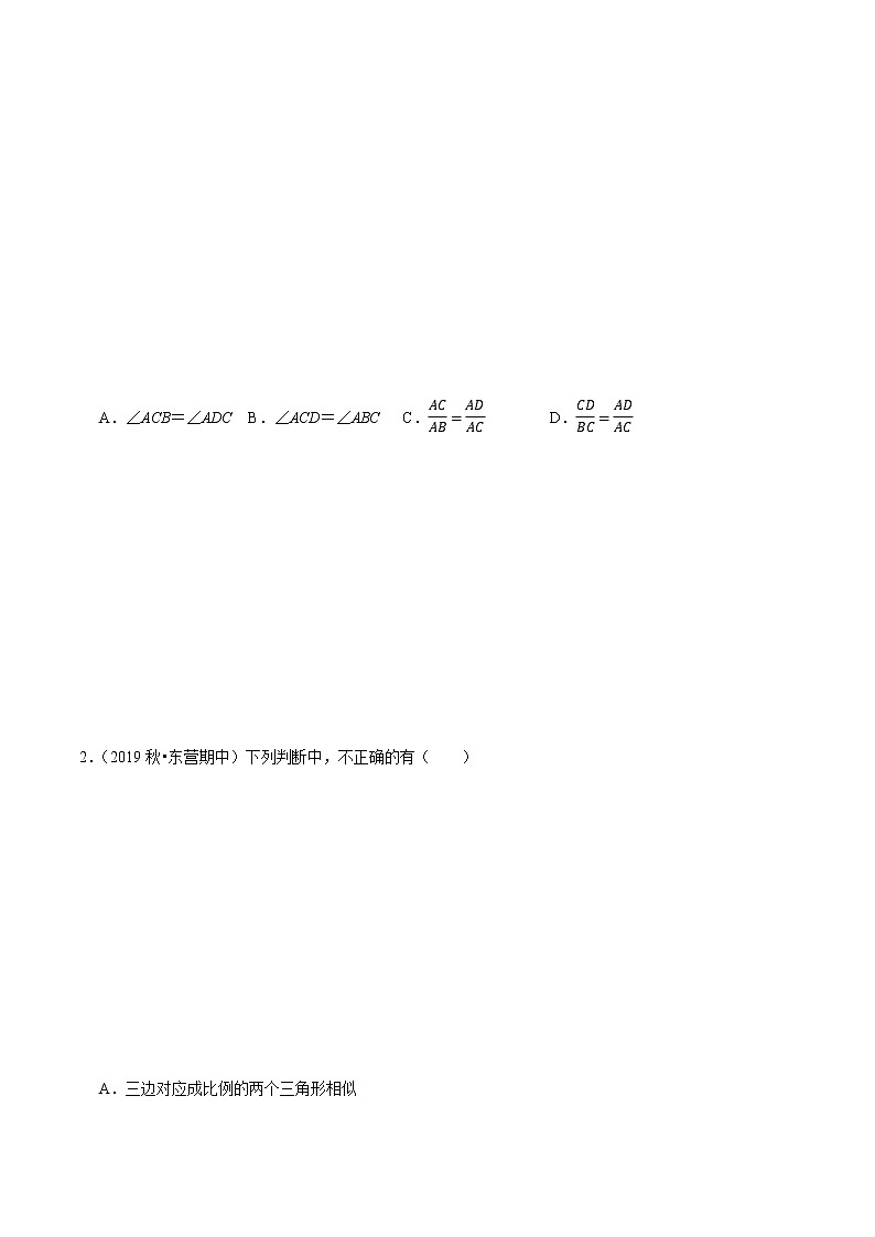 相似三角形的判定 - 九年级数学上册尖子生同步培优题典(原卷版)【华师大版】第3页