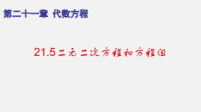 初中数学沪教版 (五四制)八年级下册21.5  二元二次方程和方程组备课课件ppt