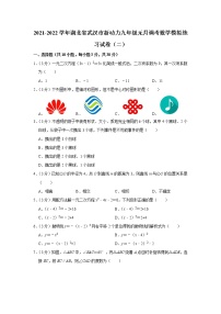 2021-2022学年湖北省武汉市新动力九年级元月调考数学模拟练习试卷（二）