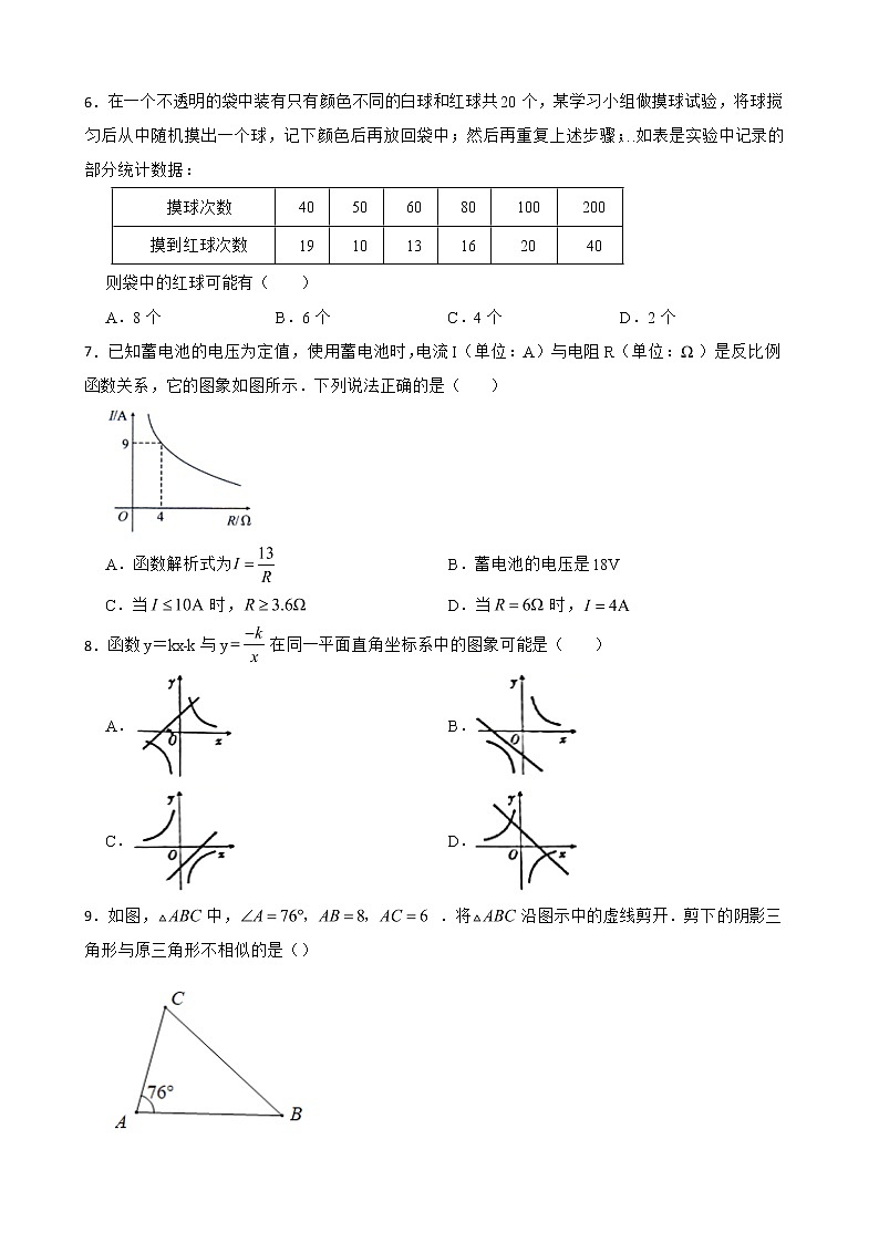 山西省阳泉市盂县2022年九年级上学期期末数学试题及答案02