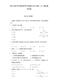 2021-2022学年贵州省毕节市威宁县八年级（上）期末数学试卷（含解析）