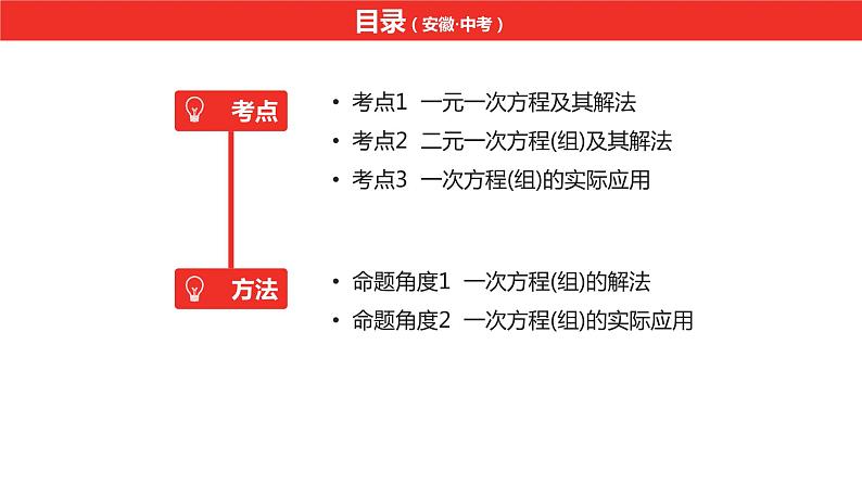 中考总复习数学(安徽地区)-第2章 一次方程(组)及其应用课件第2页