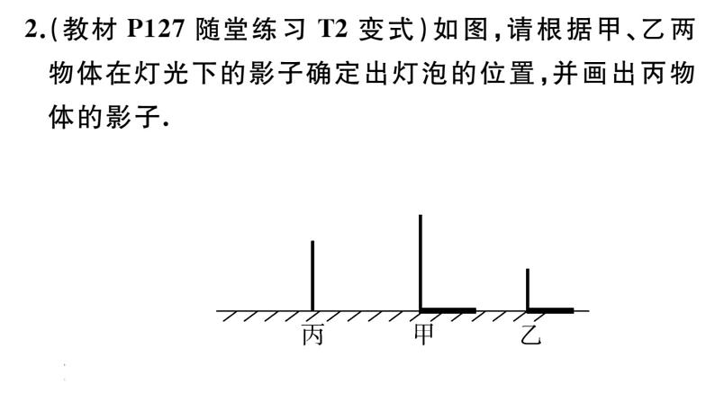北师大版九年级数学上第五章投影与视图5.1 第1课时 投影的概念与中心投影课后习题课件03