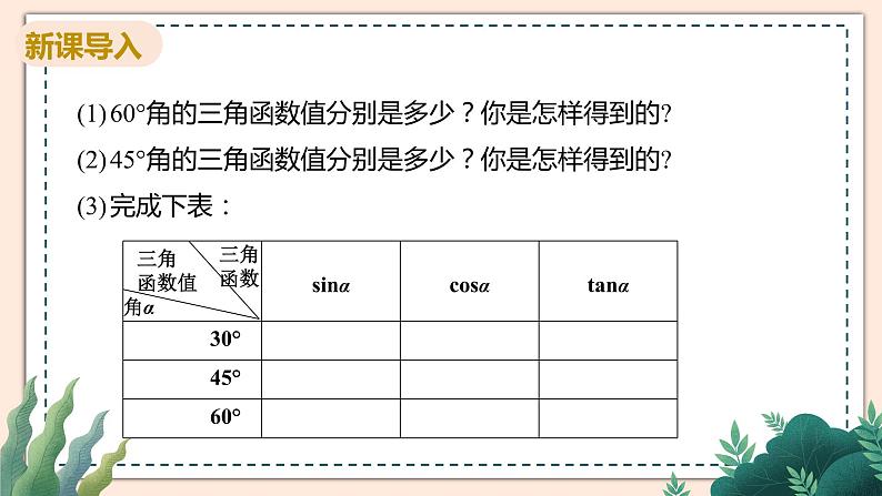 1.2《30°,45°。60°角的三角函数值》课件04