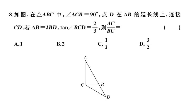 北师大版九年级数学下期末学业质量评价习题课件08