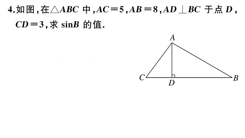 北师大版九年级数学下第一章直角三角形的边角关系1.1 第2课时 正弦和余弦课后练习课件05
