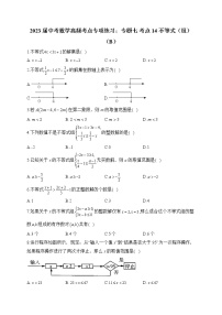 2023届中考数学高频考点专项练习：专题七 考点14 不等式（组）（B）