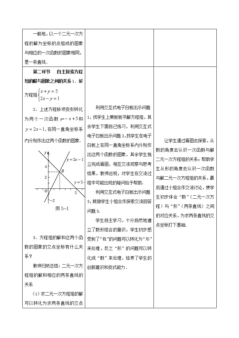 八年级数学北师大版上册 5.6 二元一次方程与一次函数 教案2第3页