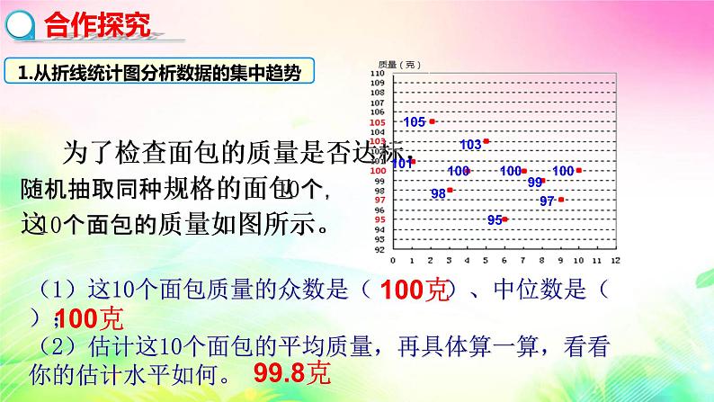 八年级数学北师大版上册 6.3 从统计图分析数据的集中趋势 课件3第4页