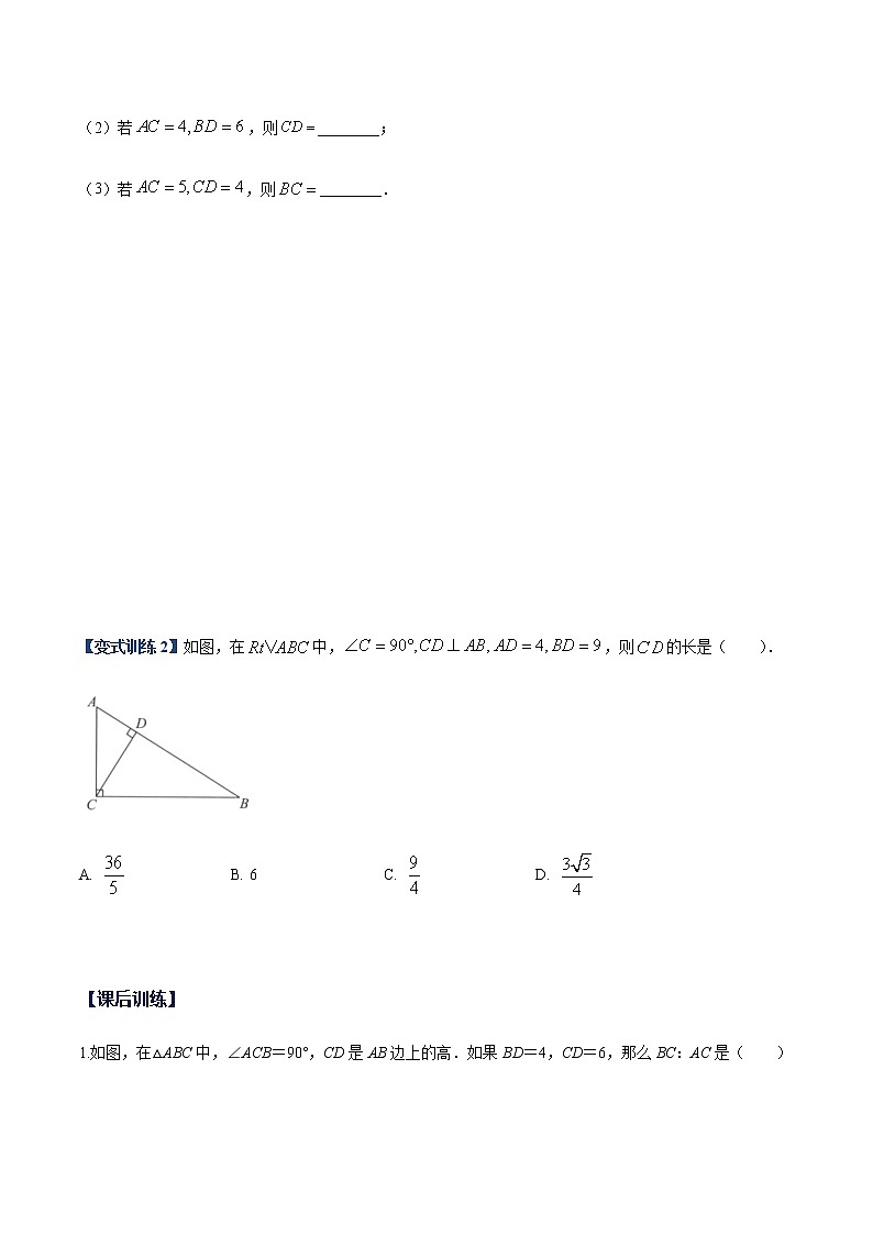 专题06 双垂直型(原卷版)-九年级数学相似三角形基本模型探究(北师大版)第3页