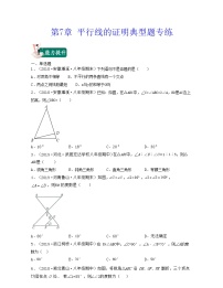 【期末·典型题】北师大版数学八年级上册满分攻略：第7章 平行线的证明（典型题专练）