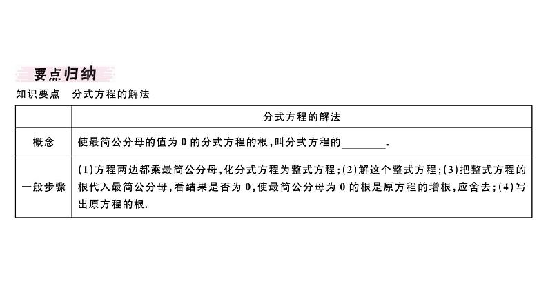 北师大版八年级数学下5.4 第2课时 分式方程的解法课堂习题课件第2页