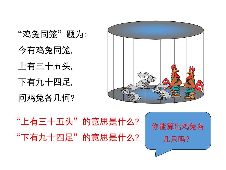 北师大版数字八年级上册5.3 应用二元一次方程组——鸡兔同笼课件第5页