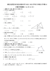 湖北省武汉市光谷实验中学2022-2023学年八年级上学期12月数学周测卷(12月13日)