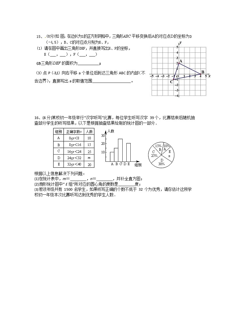 湖北省武汉市一初慧泉中学2019---2020学年七年级下学期 6 月月考数学试卷03