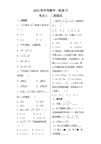 2023年中考数学一轮复习 考点2 二次根式