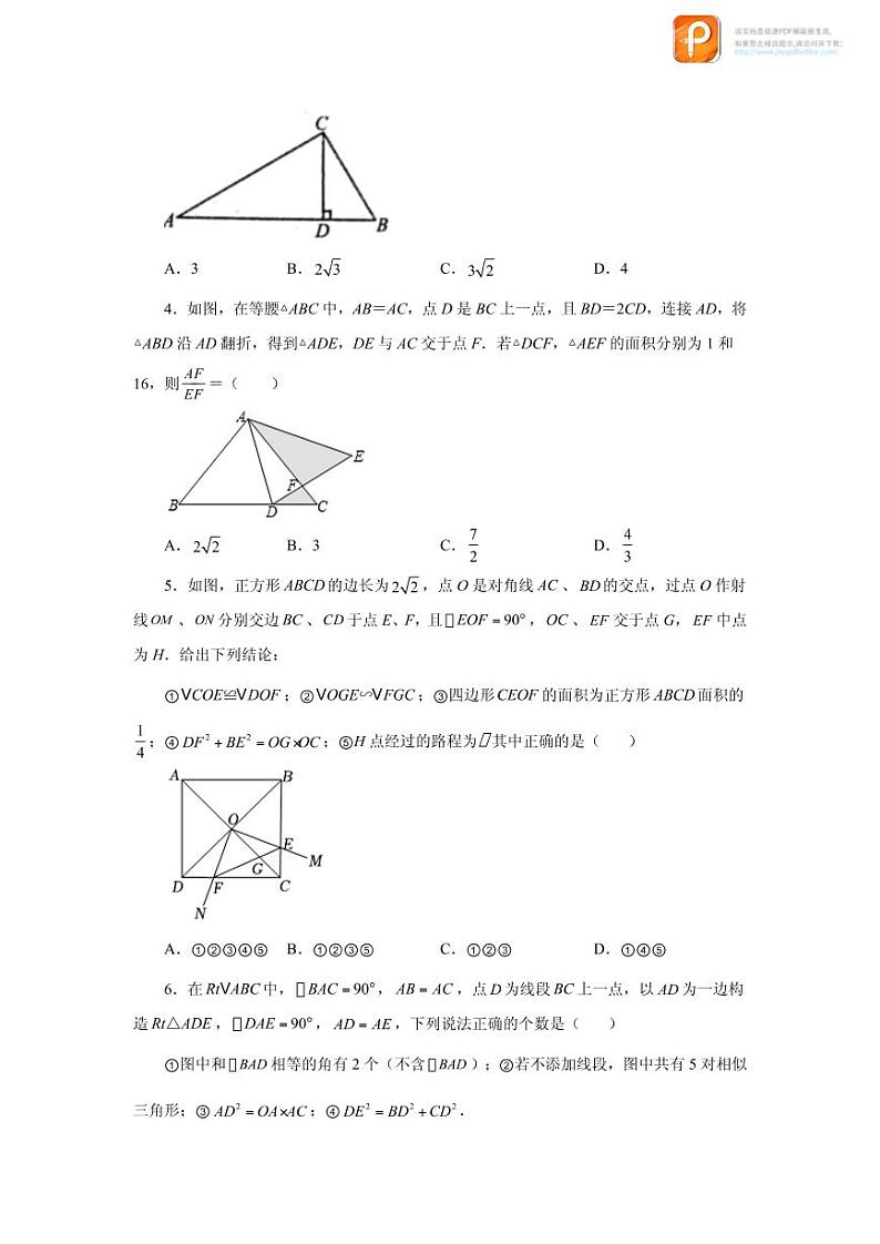 专题27.38 相似三角形几何模型-双垂线等角(巩固篇)(专项练习)-2022-2023学年九年级数学下册基础知识专项讲练(人教版) backup02