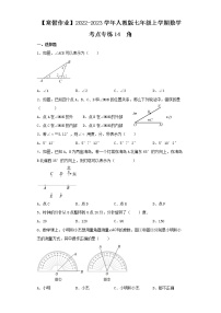 【寒假作业】2022-2023学年人教版七年级上学期数学  考点专练14  角