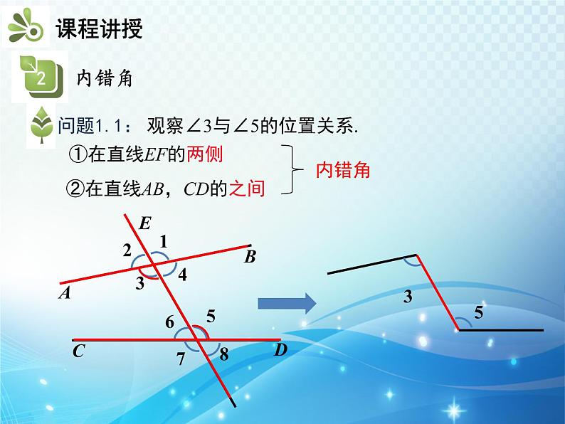 5.1.3 同位角,内错角,同旁内角 人教版初中数学七下教学课件07